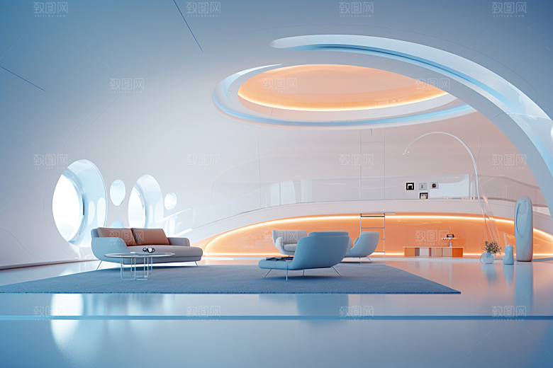 C4D科幻空间3D想象力背景