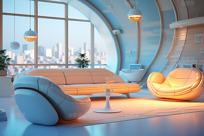 C4D科幻空间模型想象力背景