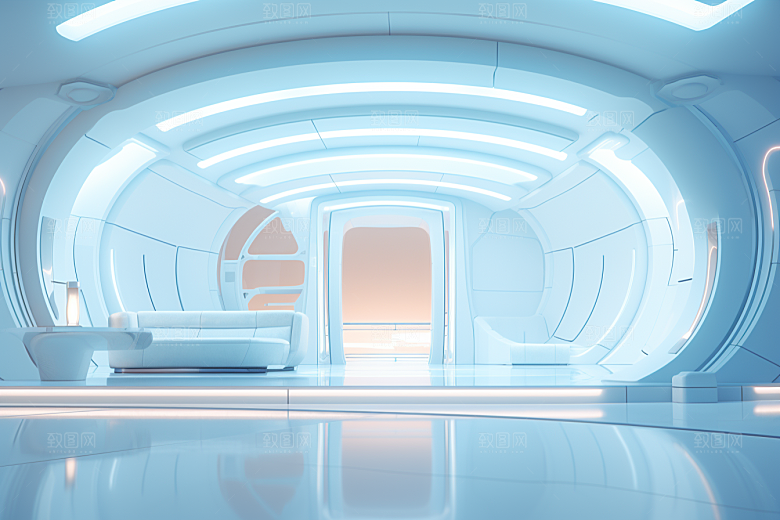 C4D科幻空间模型想象力背景