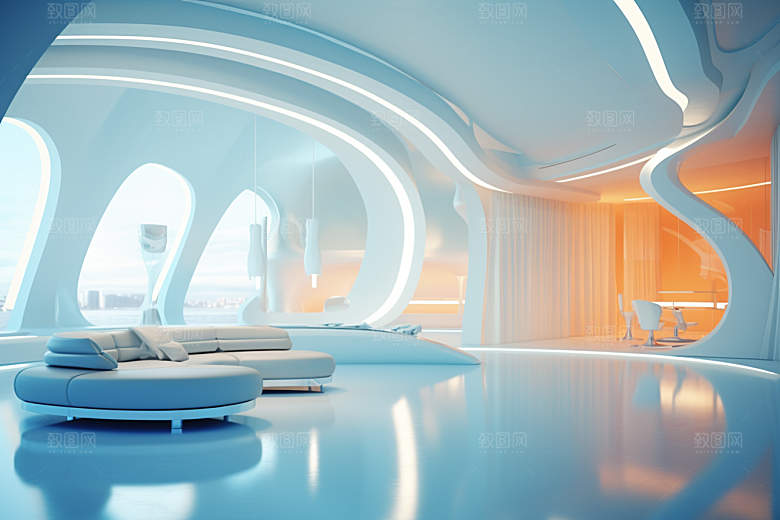 C4D科幻空间3D科技背景
