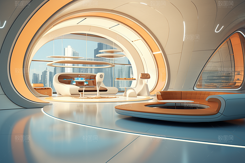C4D科幻空间3D立体背景