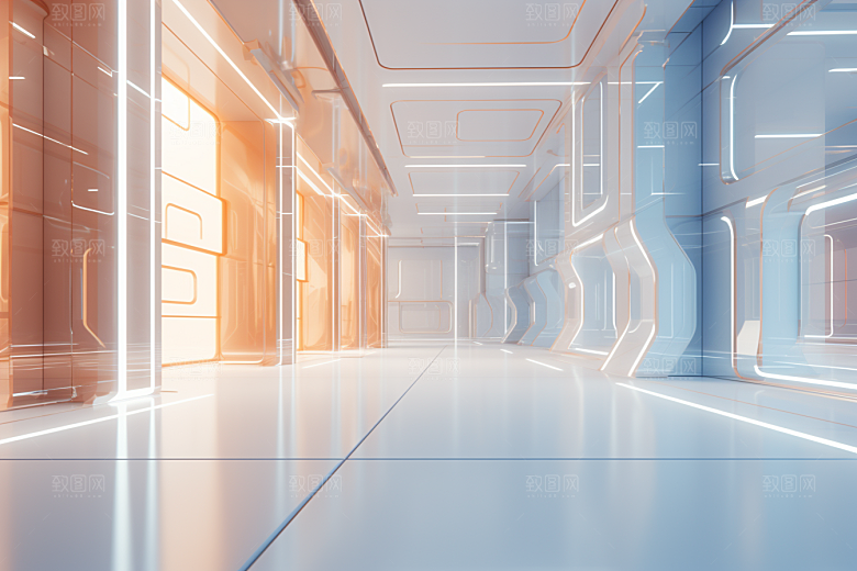C4D科幻空间模型科技背景