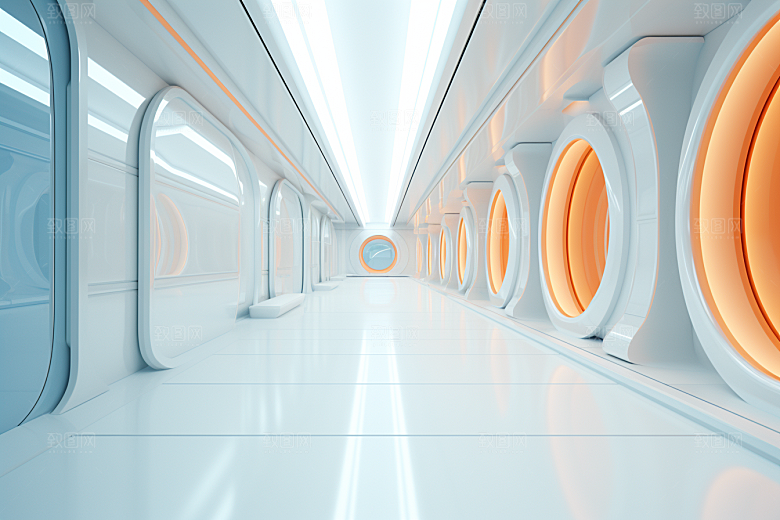 C4D科幻空间3D未来感背景