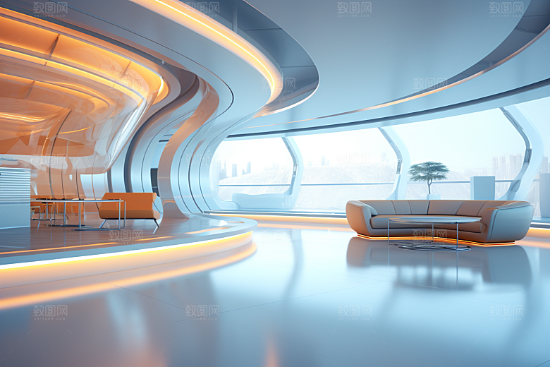 C4D科幻空间未来感渲染背景