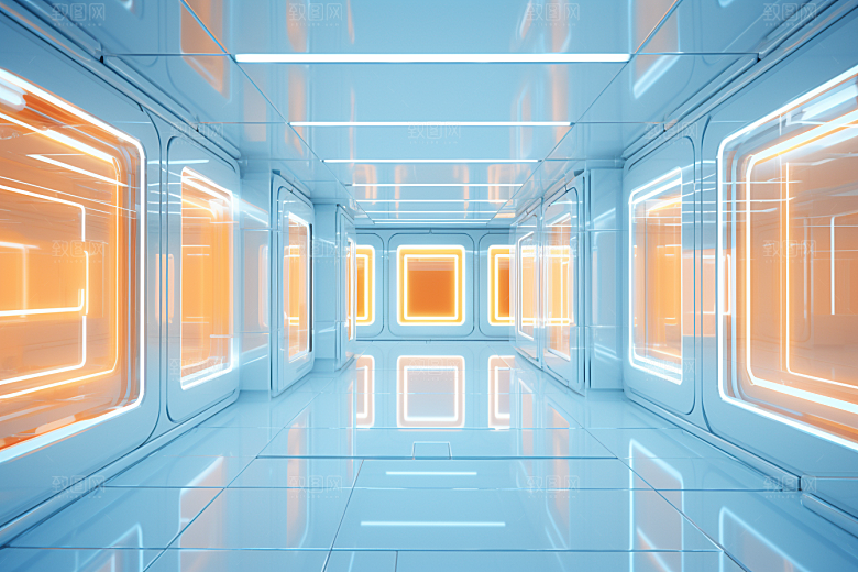C4D科幻空间效果未来感背景