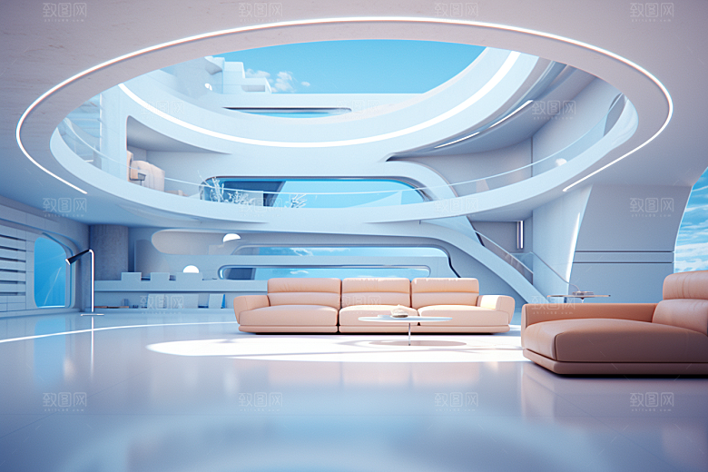 C4D科幻空间立体想象力背景