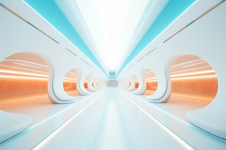 C4D科幻空间模型未来感背景