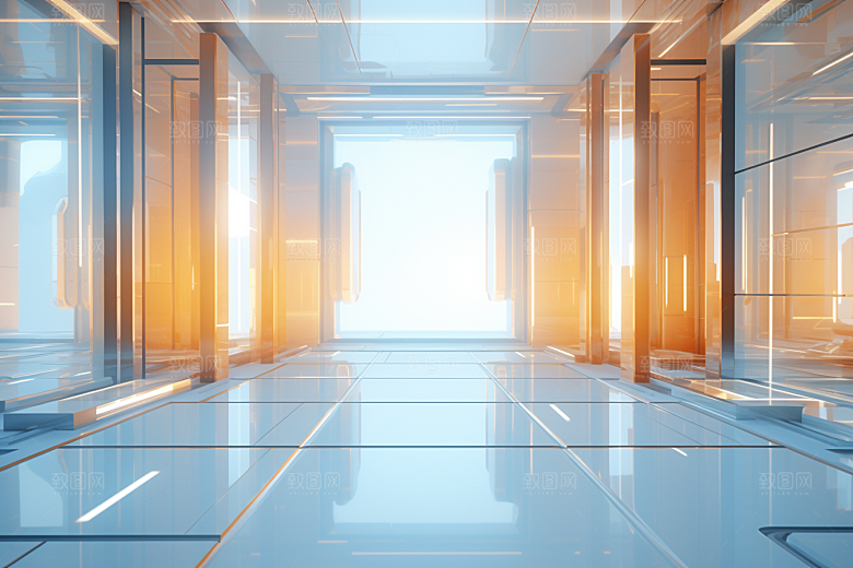 C4D科幻空间模型想象力背景