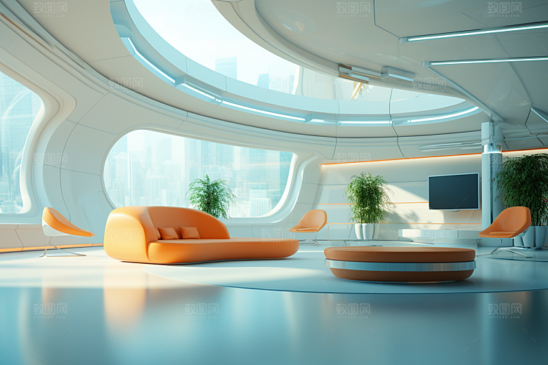 C4D科幻空间模型效果背景