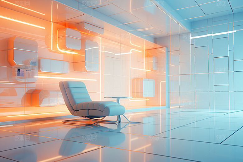 C4D科幻空间3D未来感背景