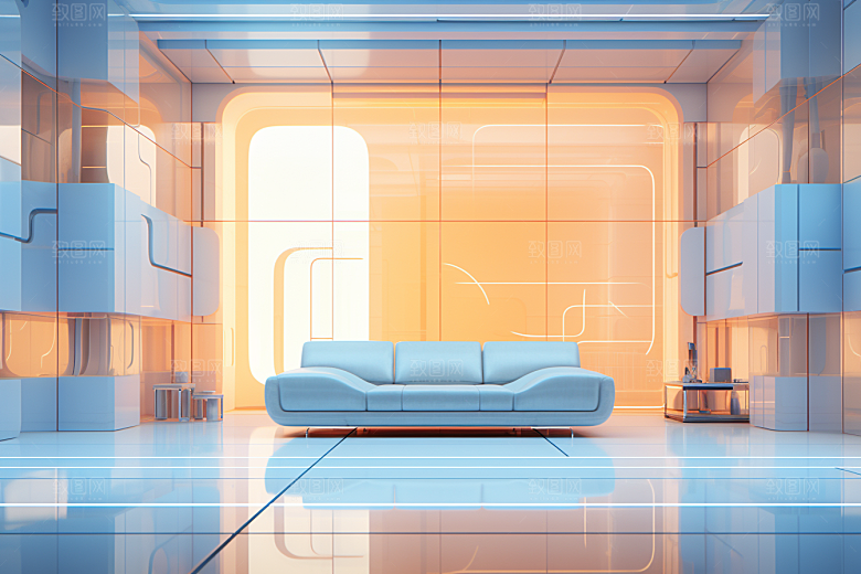 C4D科幻空间模型高清背景