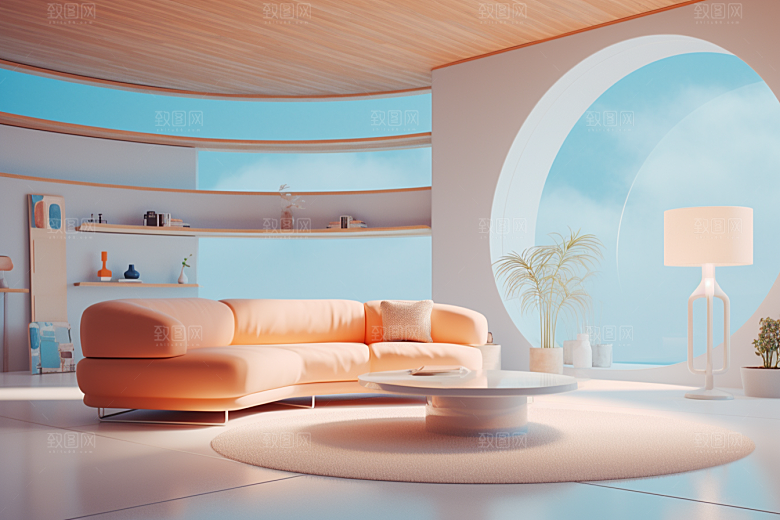C4D科幻空间未来感3D背景