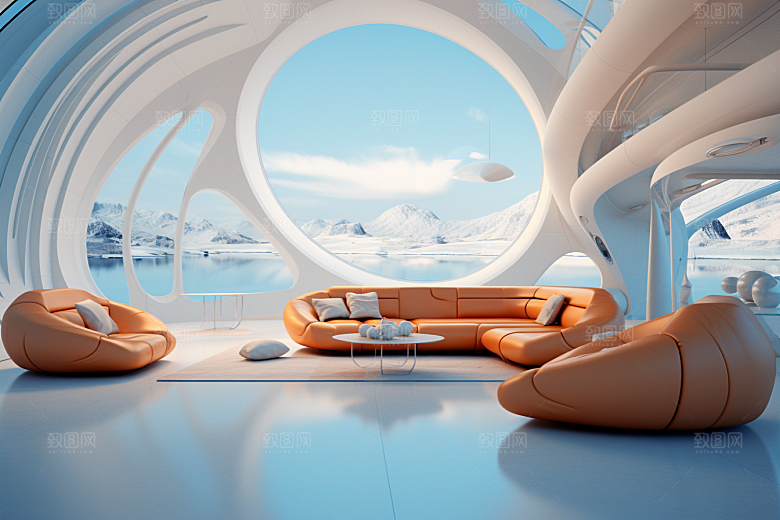 C4D科幻空间模型立体背景