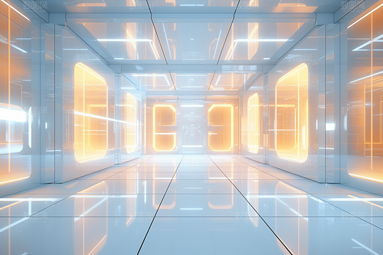 C4D科幻空间模型想象力背景