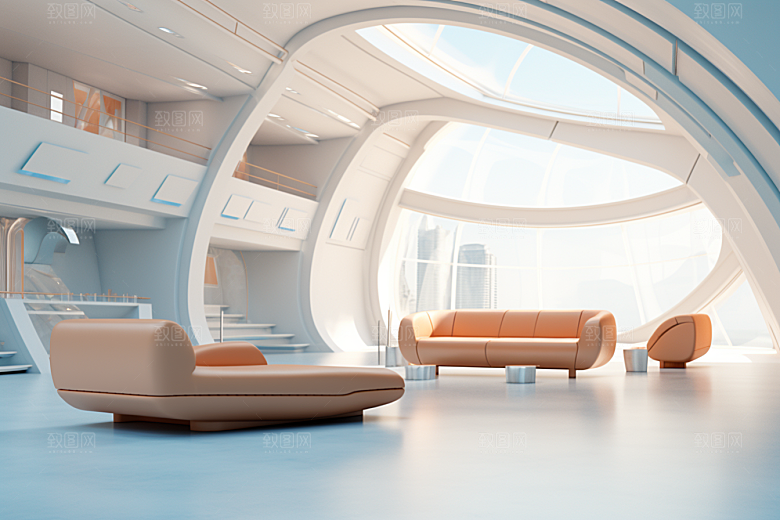 C4D科幻空间3D想象力背景