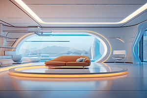C4D科幻空间未来感3D背景