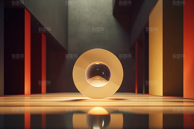 C4D科幻空间模型立体背景