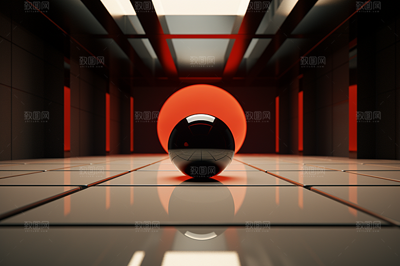 C4D科幻空间未来感3D背景