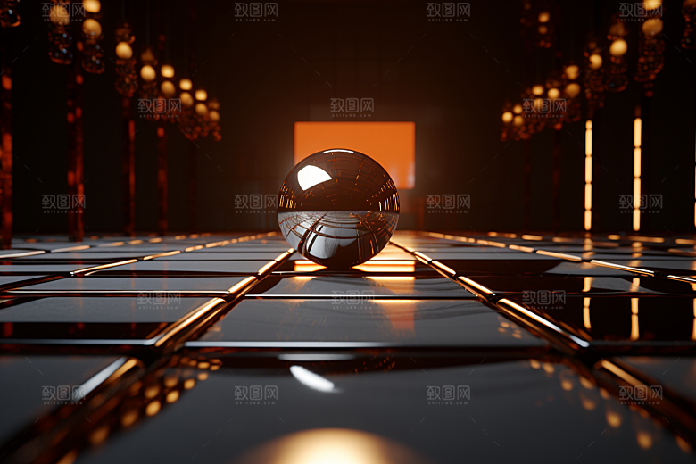 C4D科幻空间3D未来感背景