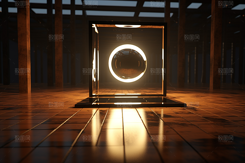 C4D科幻空间立体效果背景
