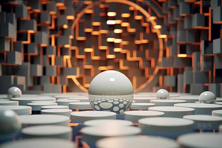 C4D科幻空间未来感立体背景