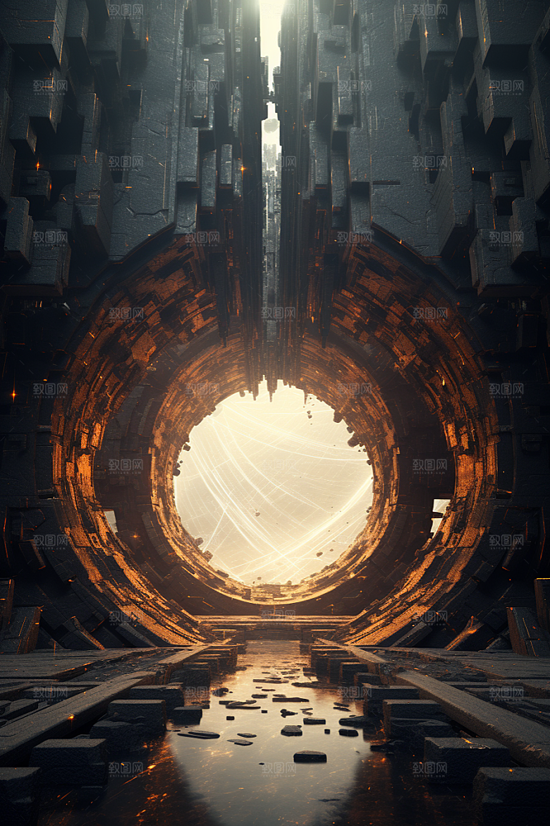 C4D科幻空间空间站科技场景模型