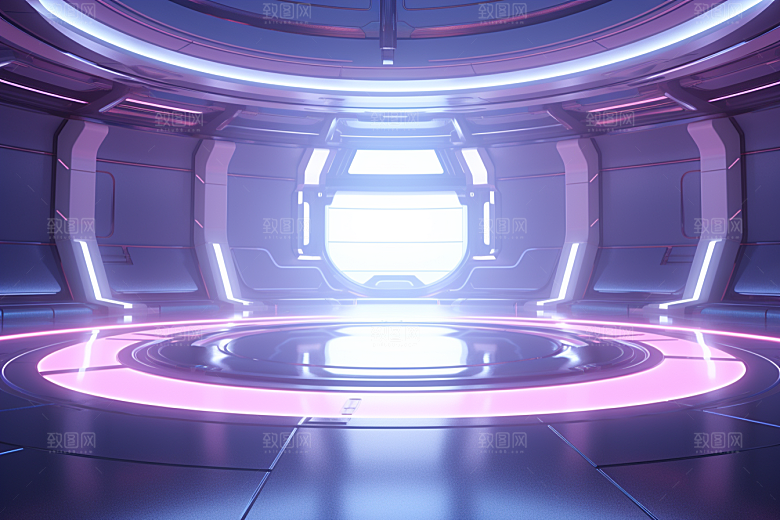 C4D科幻空间空间站未来场景模型