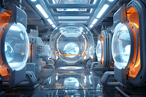 C4D科幻空间宇宙赛博朋克场景模型