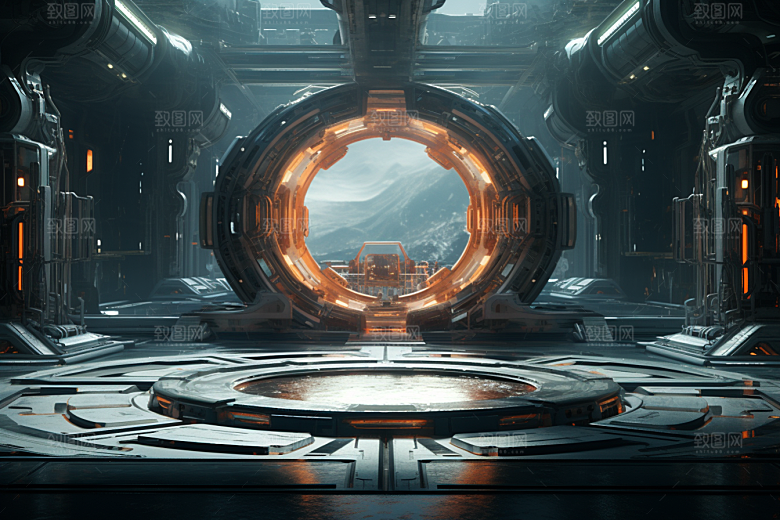 C4D科幻空间科技宇宙场景模型