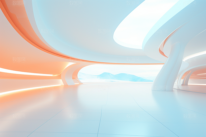 C4D科幻空间未来科技场景模型