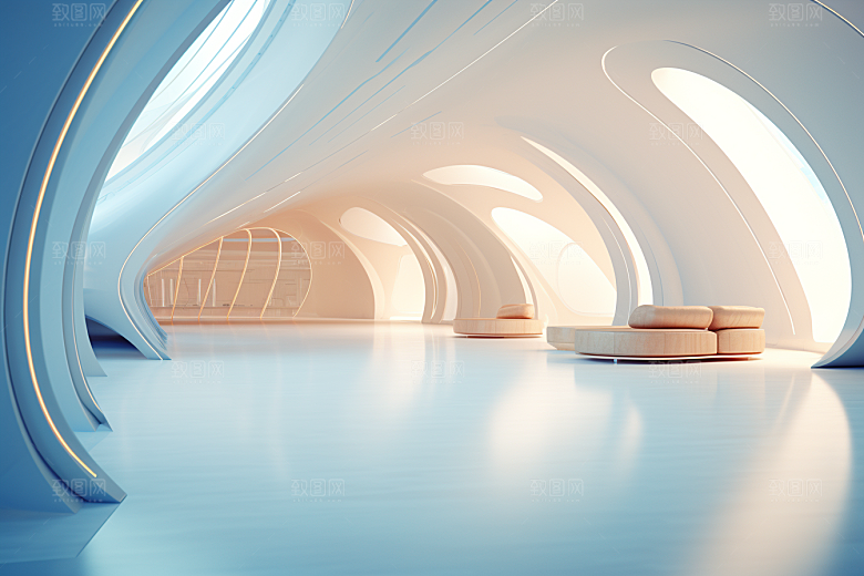 C4D科幻空间幻想空间站场景模型