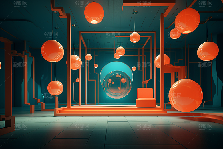 C4D科幻空间科幻片空间站场景模型