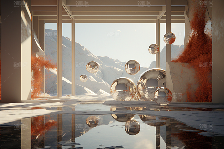 C4D科幻空间科幻片空间站场景模型