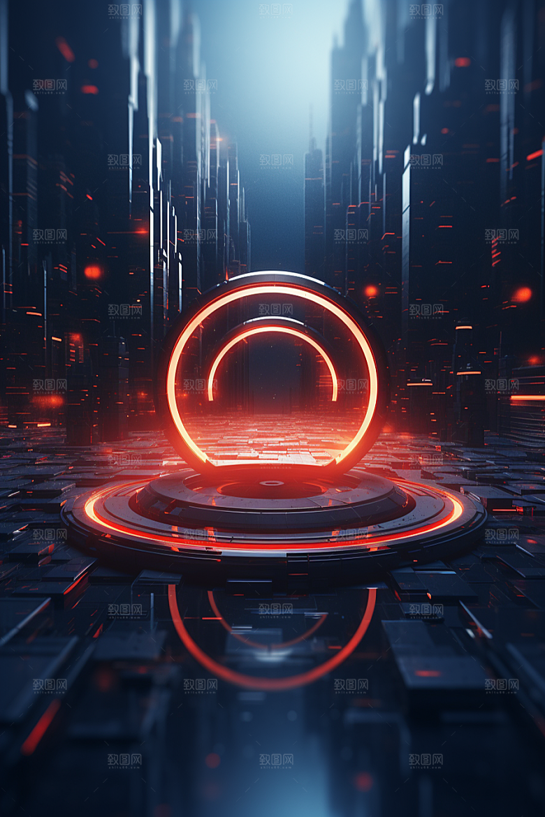 C4D科幻空间宇宙空间站场景模型