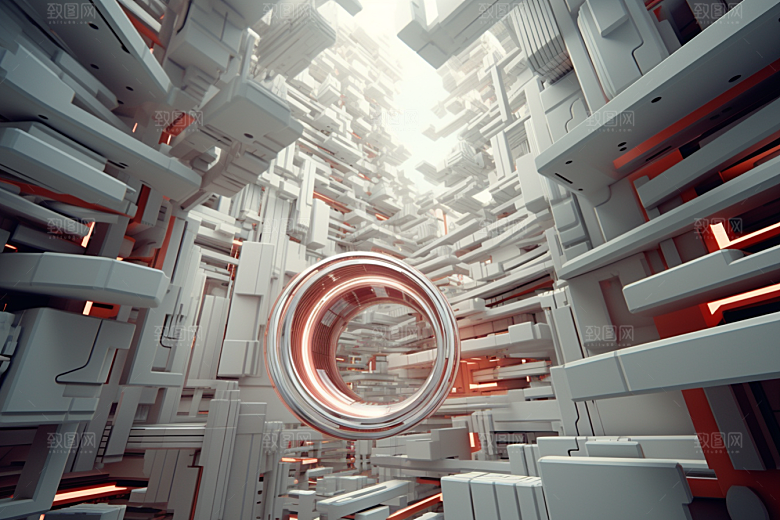 C4D科幻空间科技空间站场景模型