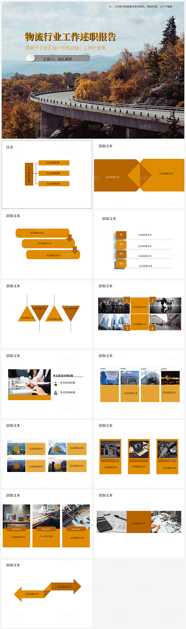 物流行业工作述职报告PPT模板