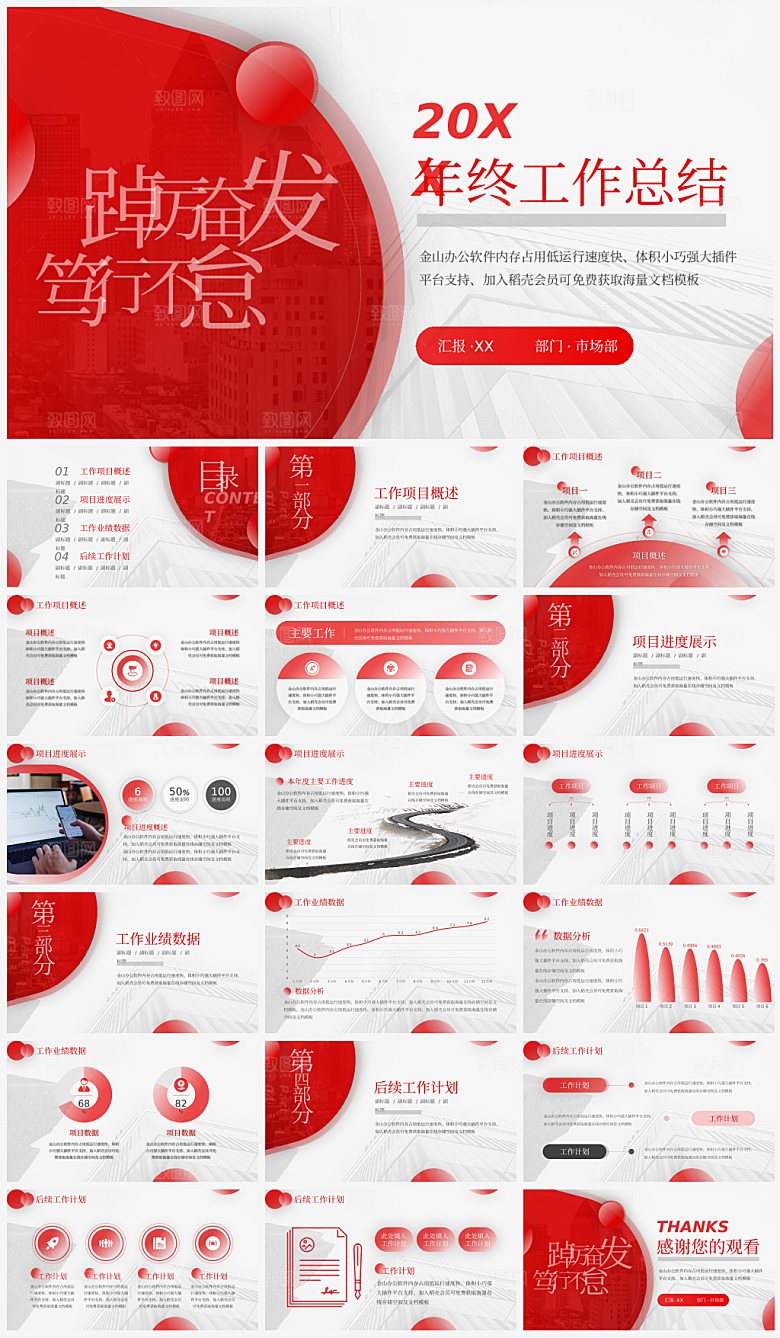 公司总结通用汇报模板PPT