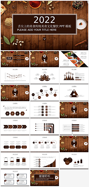 美食餐饮料理蛋糕火锅水果蔬菜PPT模板