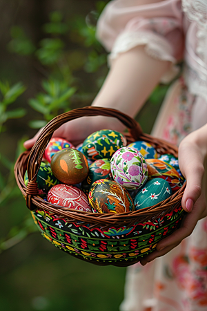 复活节彩蛋鸡蛋自然摄影图