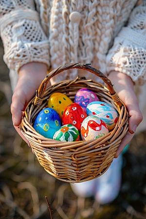 复活节彩蛋象征鸡蛋摄影图