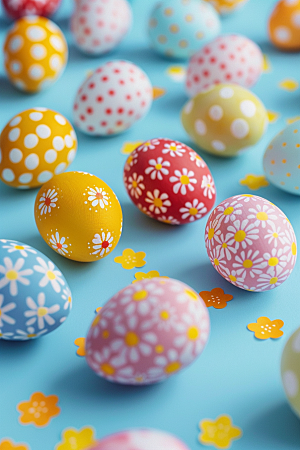 复活节彩蛋象征鸡蛋摄影图