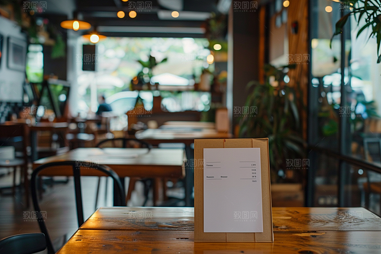 西餐菜单饭店实景样机