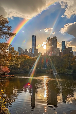 彩虹风光晴空风景摄影图