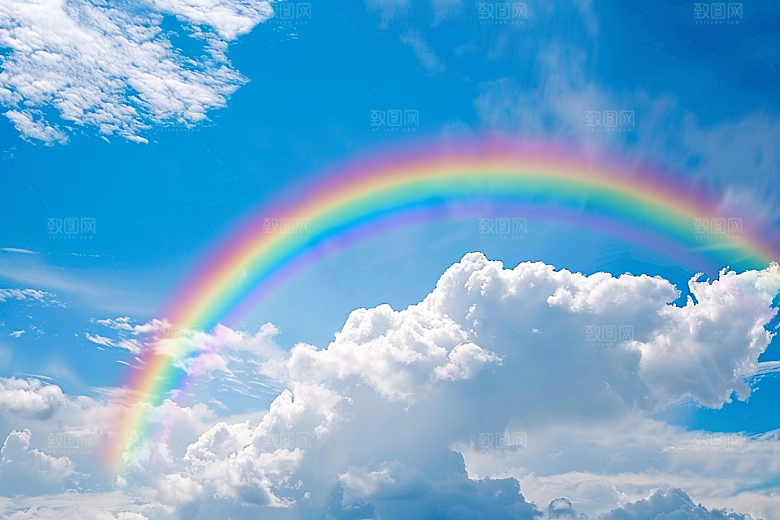 彩虹风光晴空自然摄影图