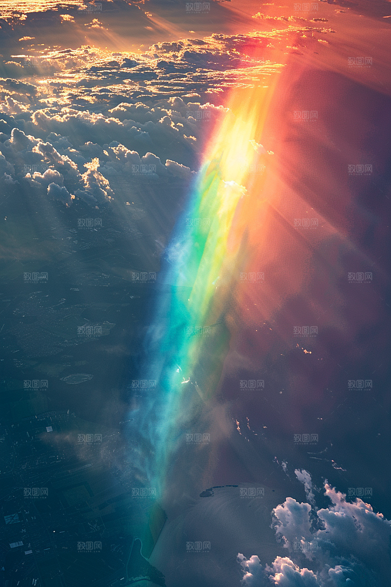 彩虹风光美景霓虹摄影图