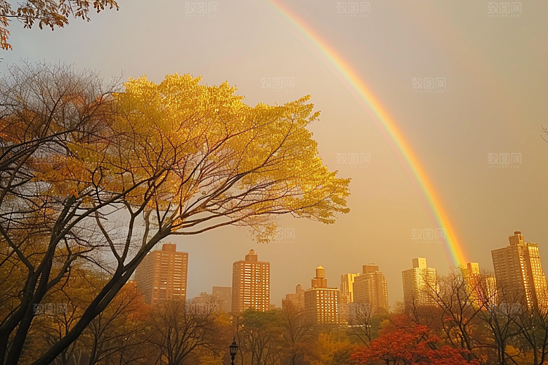 彩虹风光景色晴天摄影图