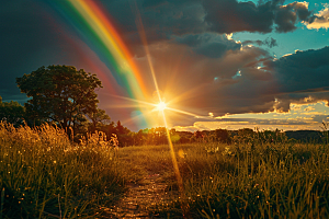 彩虹风光自然景色摄影图