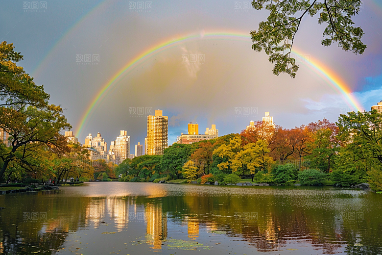 彩虹风光霓虹美景摄影图