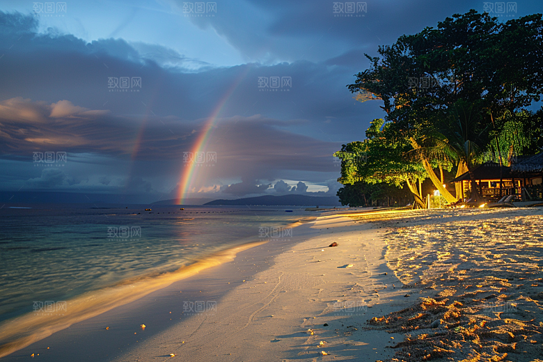 彩虹风光景色户外摄影图