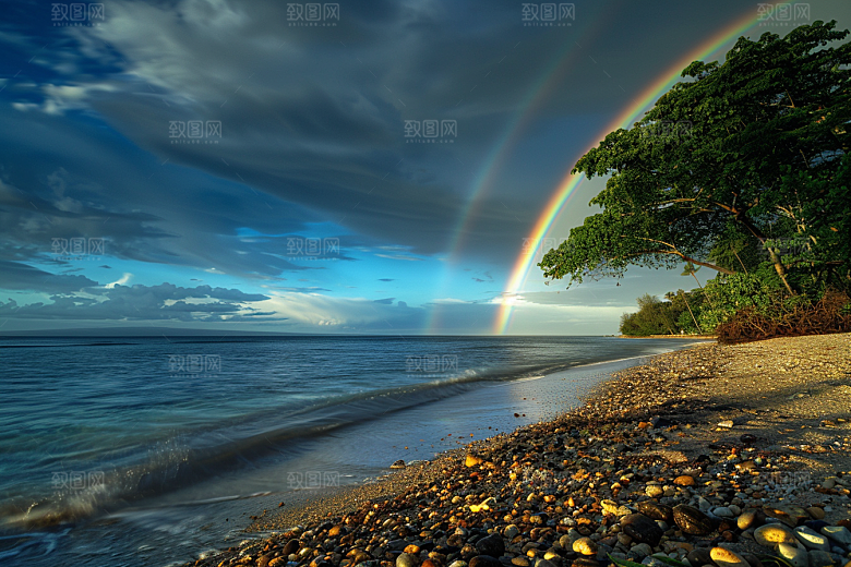 彩虹风光自然美景摄影图